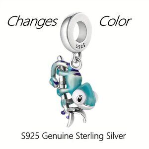 Sterling Silver Chameleon Adult Charm fit ALL European Brand Bracelets